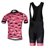 QKI 2017 Edgy Pink Pro Cycling Set With Padded Crotch (Made In Italy)