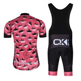QKI 2017 Edgy Pink Pro Cycling Set With Padded Crotch (Made In Italy)