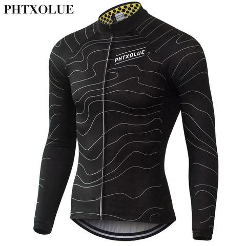 Phtxolue Gaseous Designed Winter Thermal Fleece Cycling Jersey